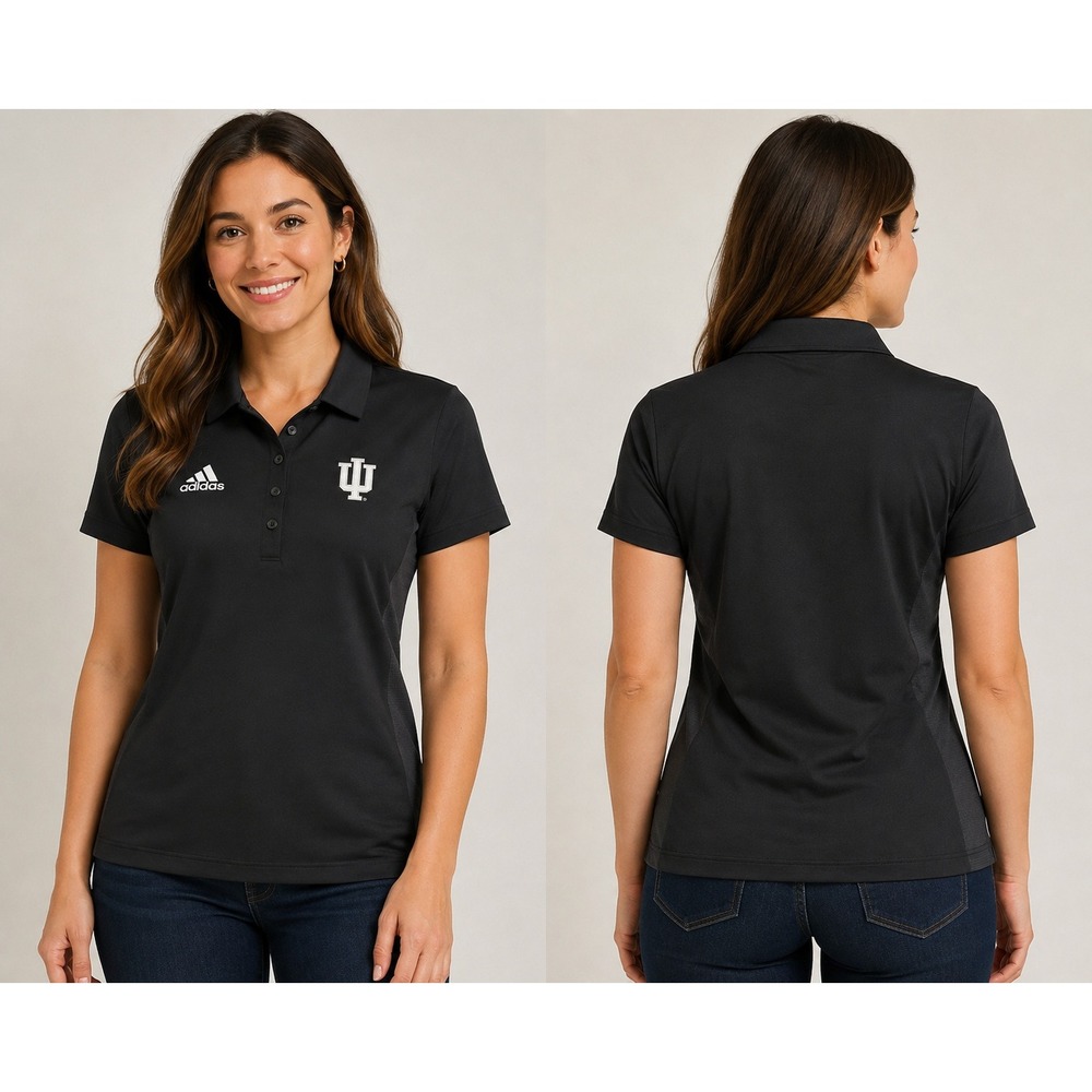Adidas Indiana University Hoosiers Women Black Performance Polo Shirt HG7474 M
